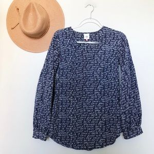 Cabi Women’s Te Amo Navy Puff Sleeve Blouse